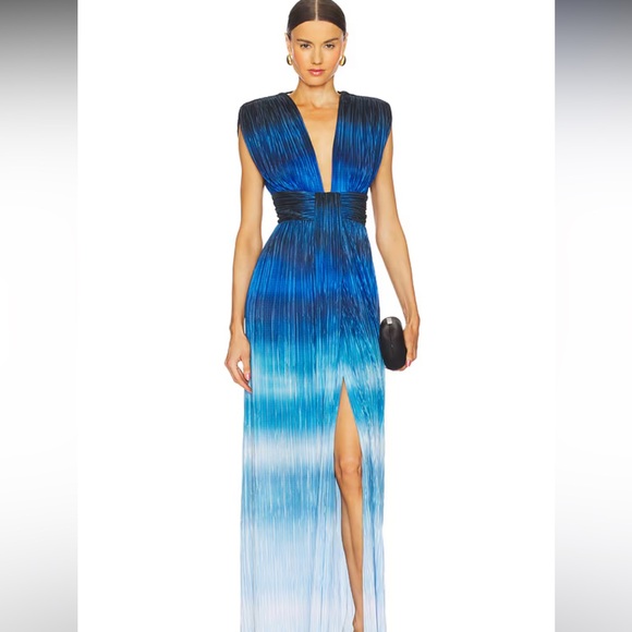 Sabina Musayev emmeline dress in blue print - Picture 1 of 4